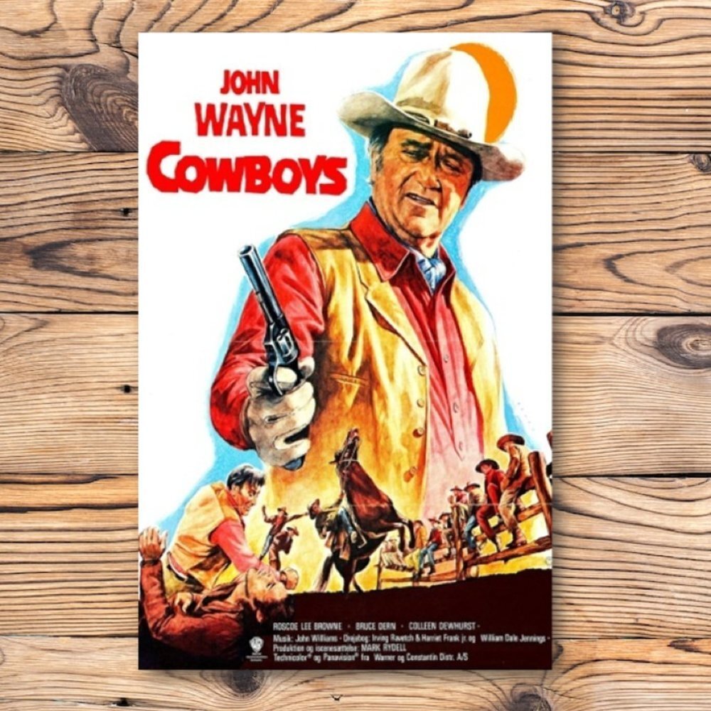 John Wayne Cowboys Movie Poster The Duke Retro Nostalgic Refrigerator Magnet